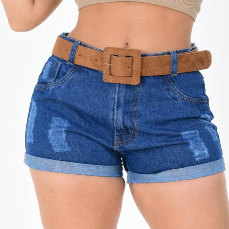 Shorts Jeans com Cinto Moderno