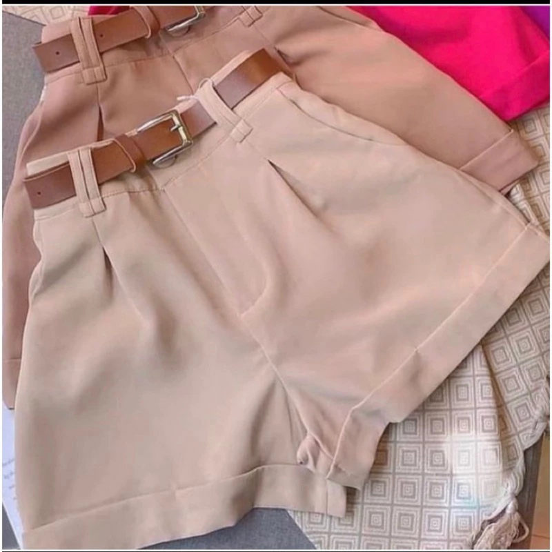 Short Alfaiataria Feminino Cintura Alta – Elegância e Estilo com Cinto Incluso