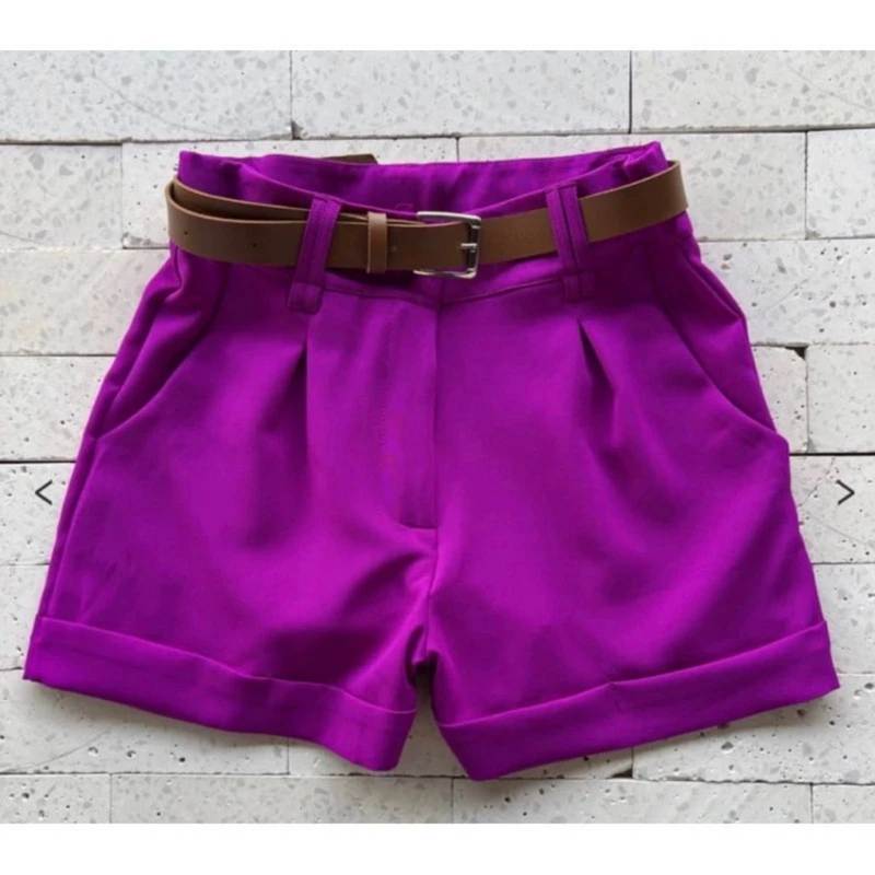 Short Alfaiataria Feminino Cintura Alta – Elegância e Estilo com Cinto Incluso