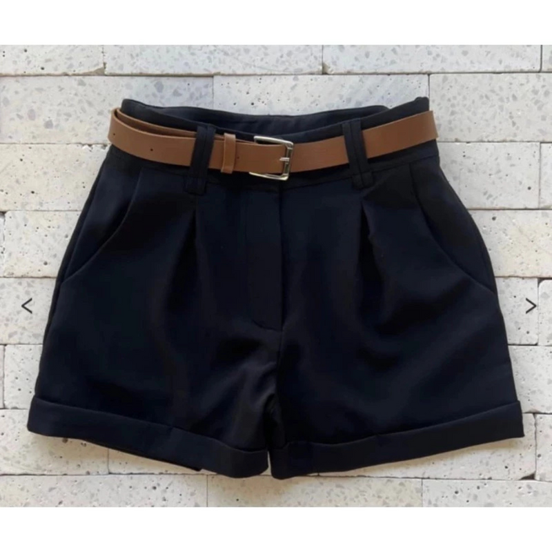 Short Alfaiataria Feminino Cintura Alta – Elegância e Estilo com Cinto Incluso